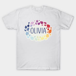 Olivia name with colorful leaves T-Shirt